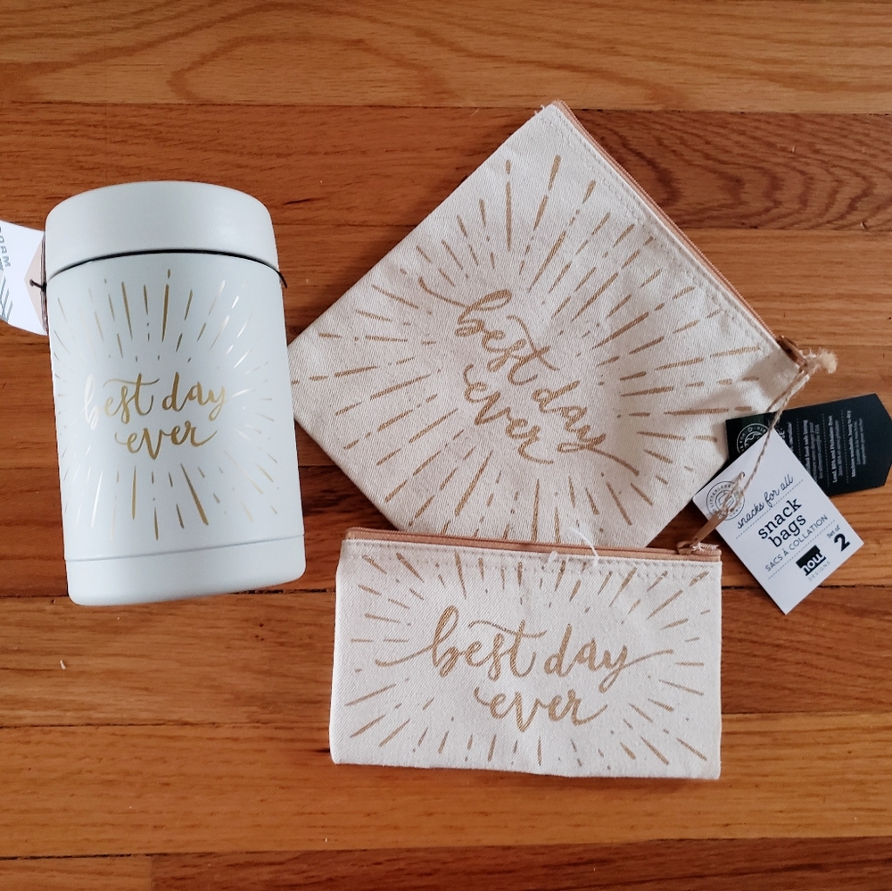 Best Day Ever Bundle- 2 snack bags & 1 Food Jar NWT
